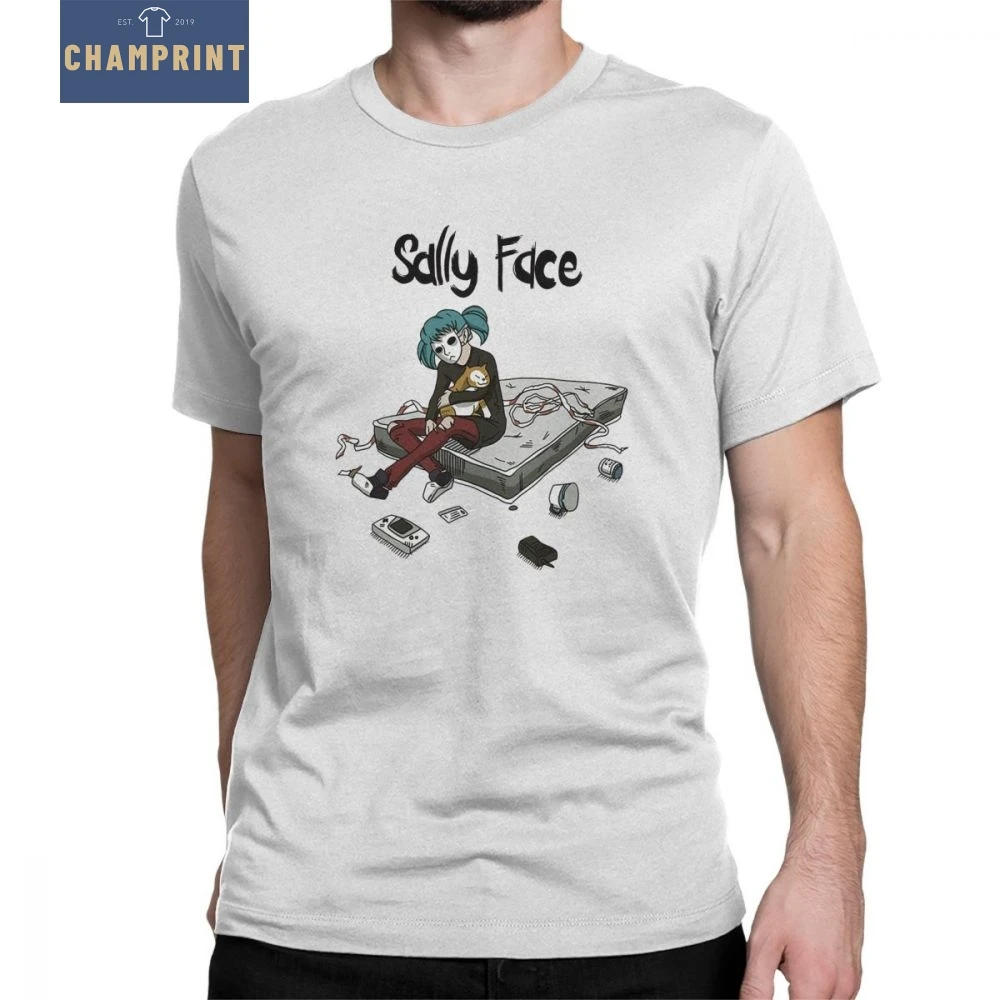 Футболка для мужчин с изображением лица Салли маска Фишера забавная игра Ларри