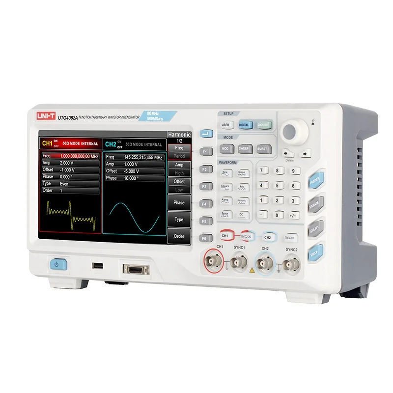 

UNI-T UTG4082A UTG4122A UTG4162A Function/Arbitrary Waveform Generator 2 Channels Sampling rate 500MS/s Length 8 - 32Mpts