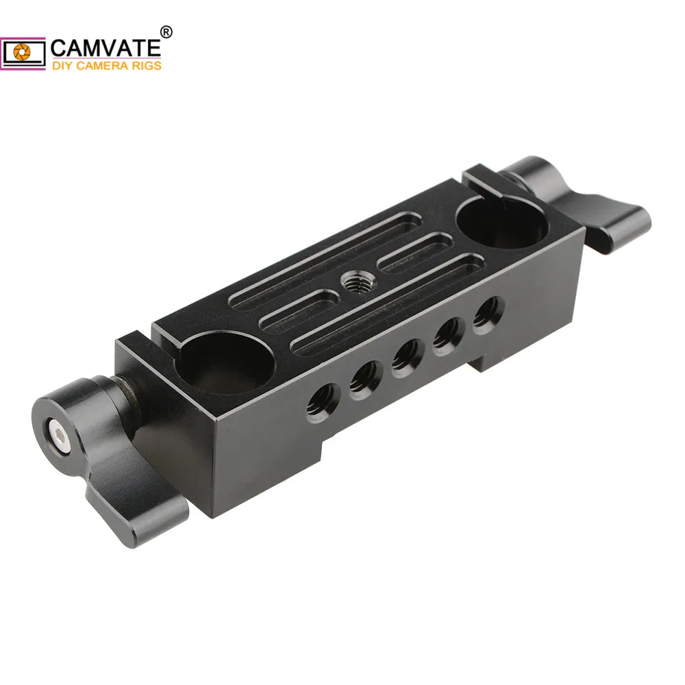 

CAMVATE Aluminum Multifunction Camera Standard 15mm Double-Rod Clamp For DSLR Camera Shoulder Rig (15mm Rail Rod) Support System