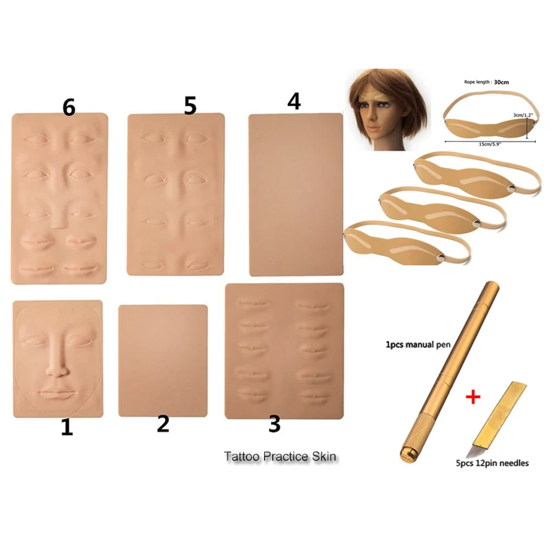 3D Силиконовая тренировочная кожа для лица Перманентный макияж татуаж бровей