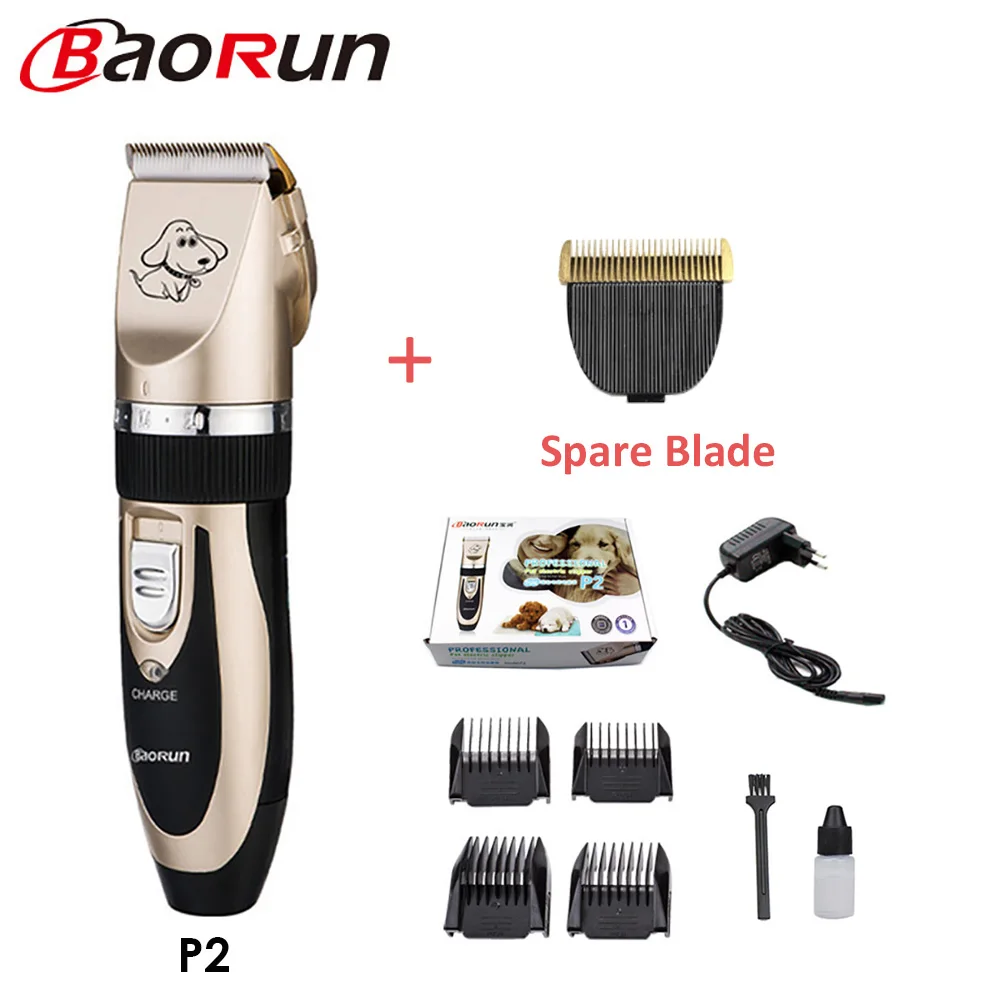 P2 Add Blade Baorun P2 кусачки для собак, профессиональная машинка для стрижки домашних животных, кошек, триммер, набор, перезаряжаемая машинка для стрижки кошек, бритва для домашних животных - Цвет: P2 Add Blade