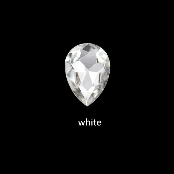 white 10 шт./упак. стеклянные кристаллы, стразы 3D капли воды камни для дизайна ногтей украшение стразами полировки обувь очаровательного дизайна аксессуары ювелирные изделия - Цвет: white