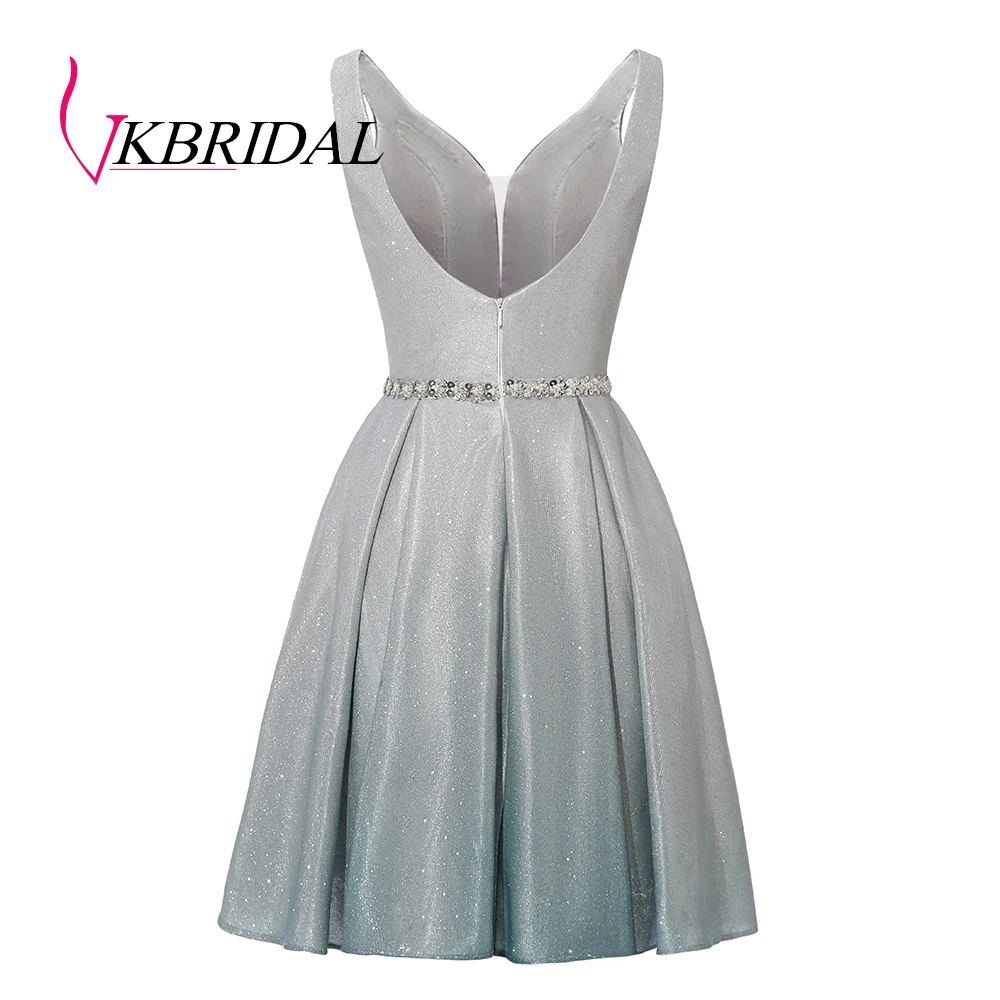 VKBRIDAL, блестящие платья для выпускного вечера с эффектом омбре,, платье с глубоким v-образным вырезом и бисером на талии, вечернее платье с открытой спиной, градиентный цвет, Vestido Formatura