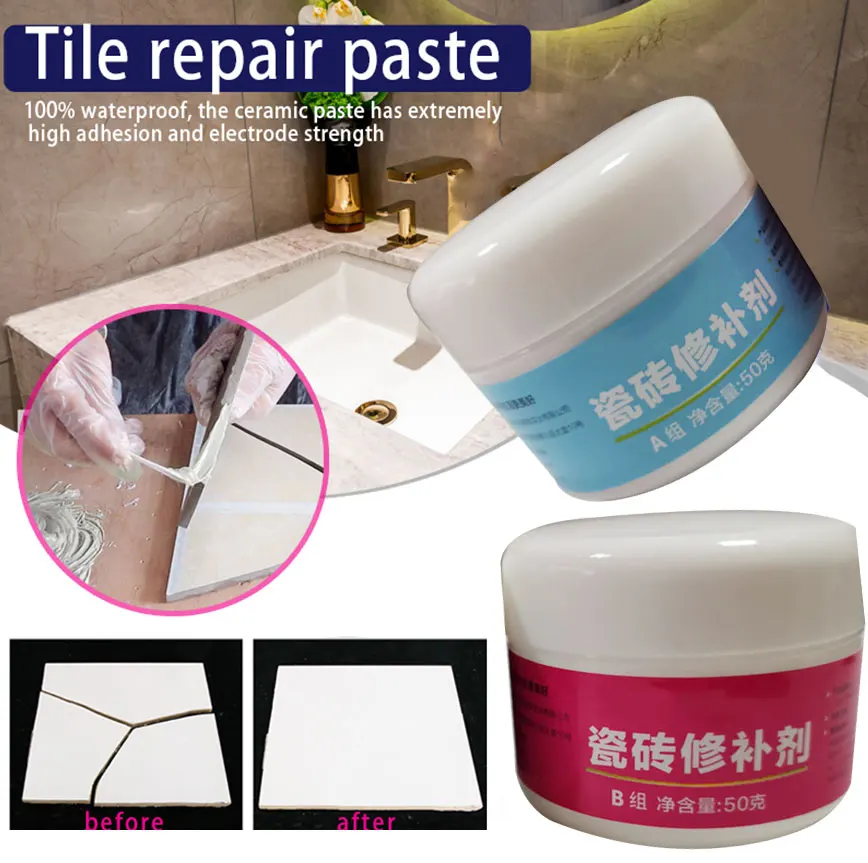 

Magic Ceramic Tile Repair Agent Tub Tile Porcelain and Shower Fiberglass Repair uacr Tile Grout Adhesives Sealers Hardware New