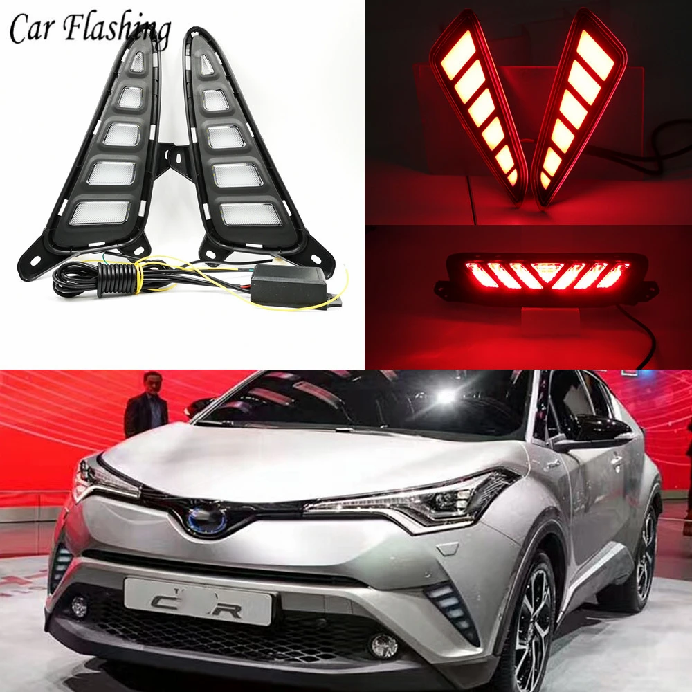 1 комплект светодиодный для Toyota C HR ЧР 2016 2017 2018 2019 DRL Дневной светильник & задний