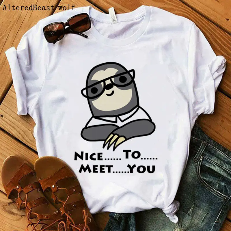 

Lemon mermaid sloth tshirt women Sloth t shirt print cute o-neck funny white shirt female casual graphic Tops vogue clothes