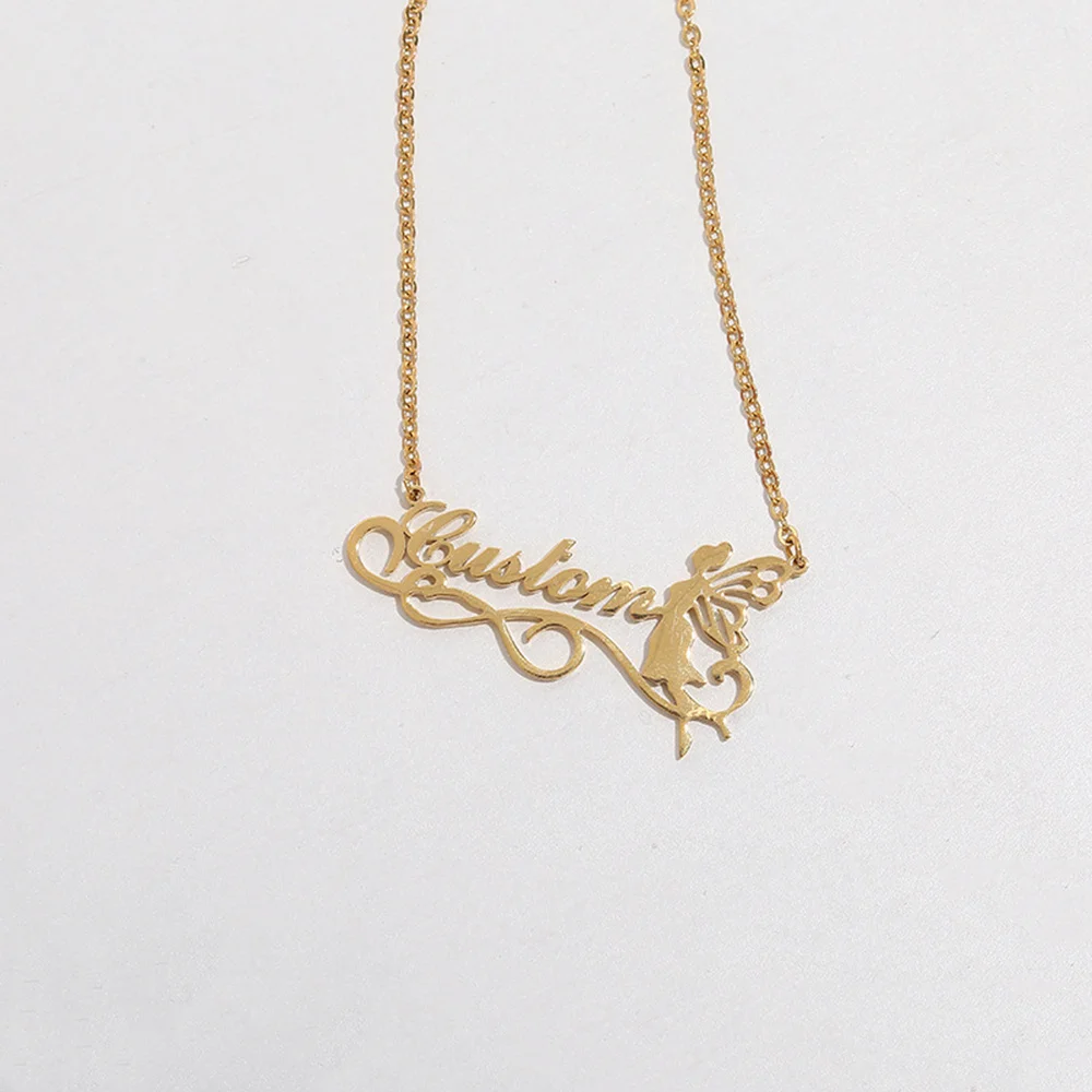 Женское ожерелье с подвеской-бабочкой из нержавеющей стали