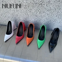 eilyken patent leather triangle women pumps sandals high heels pointed toe women shoes candy colors party shoes ladies slip on