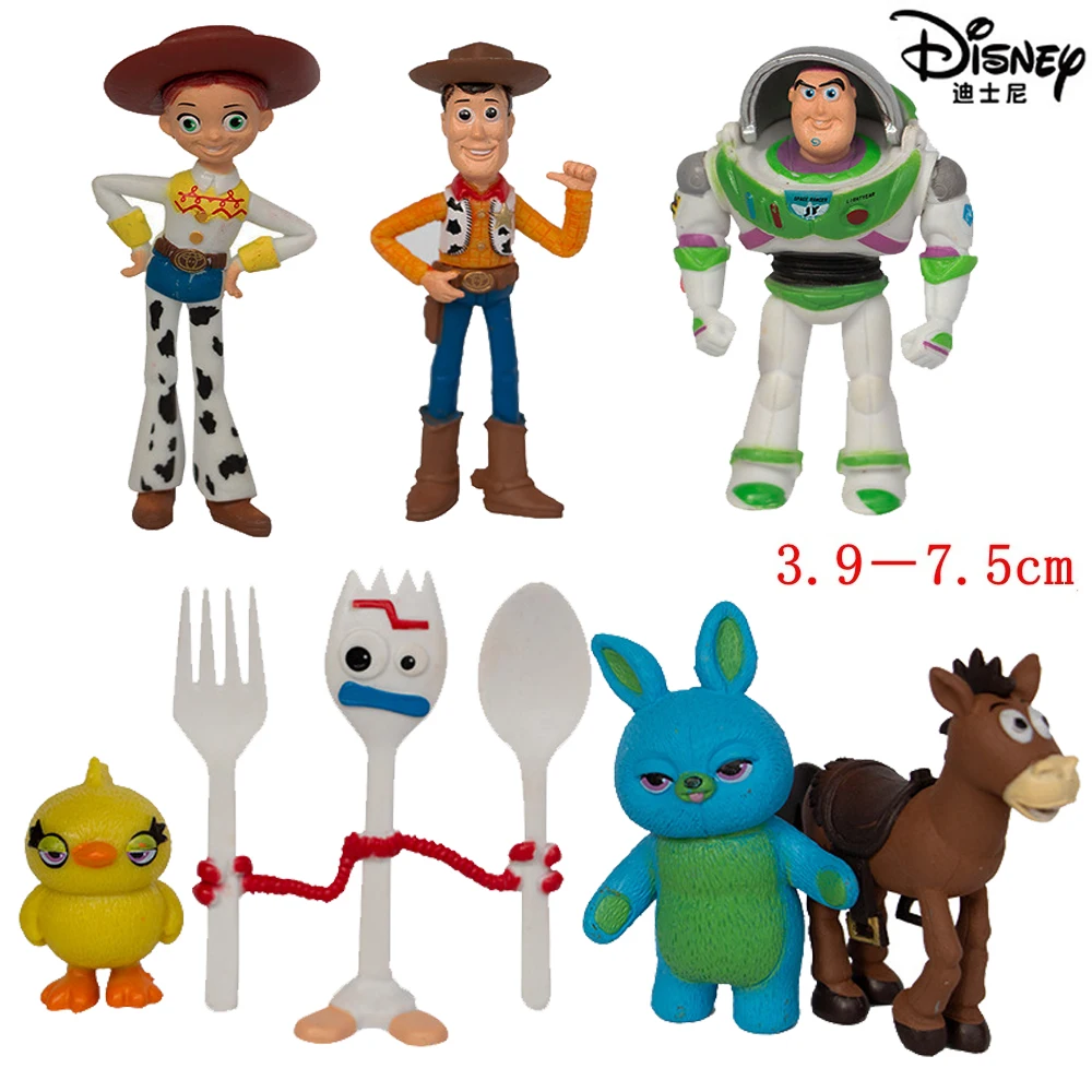 

7PCS Disney Toy Story Action Figure toys Woody Jessie Buzz Lightyear Forky Pig Bear Figura Model Doll Figurine Kids Gifts Toys