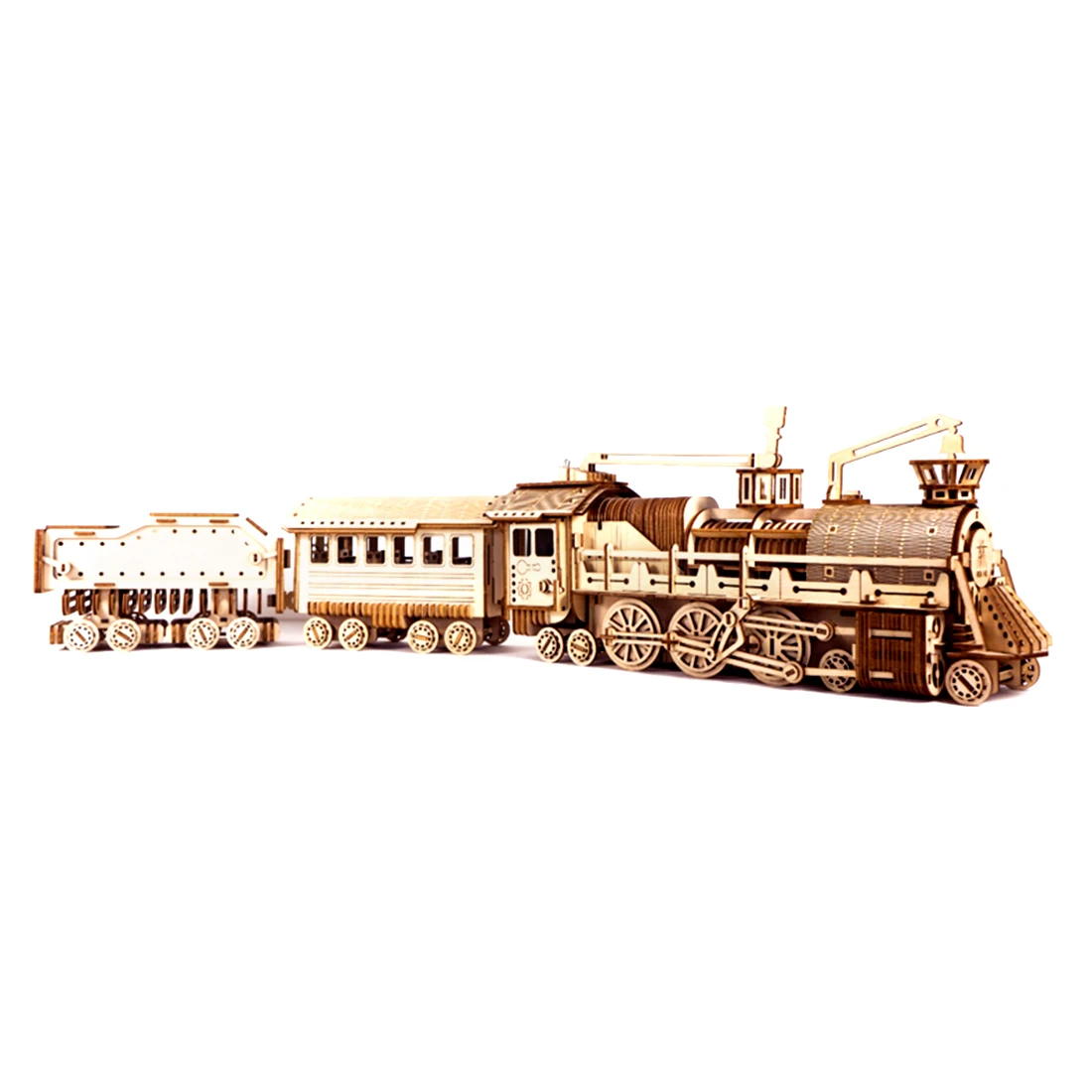

3D DIY Wooden Puzzle Model Kit Jigsaw Crafts Learning Educational Toy For Kids Adults As Home Office Decor - Steam Train