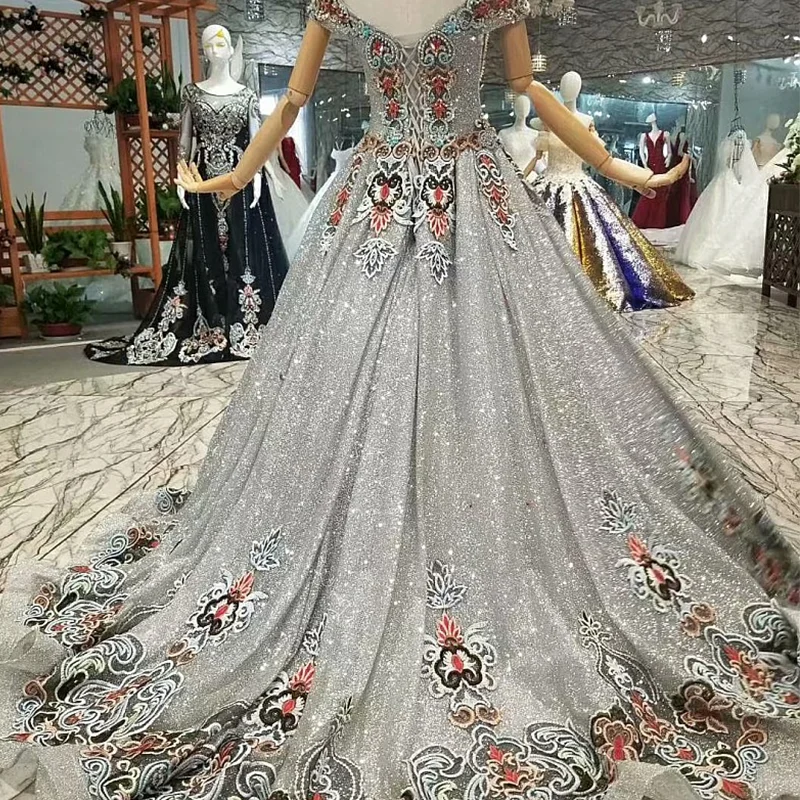 LS647111 серые блестящие платья для матери невесты свадебные с открытыми плечами