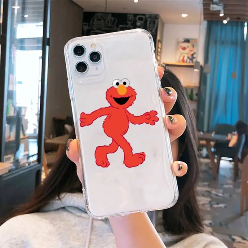 

Lovely Ins Sesame Street Cookie Phone Case Transparent for iPhone 6 7 8 11 12 s mini pro X XS XR MAX Plus cover funda shell