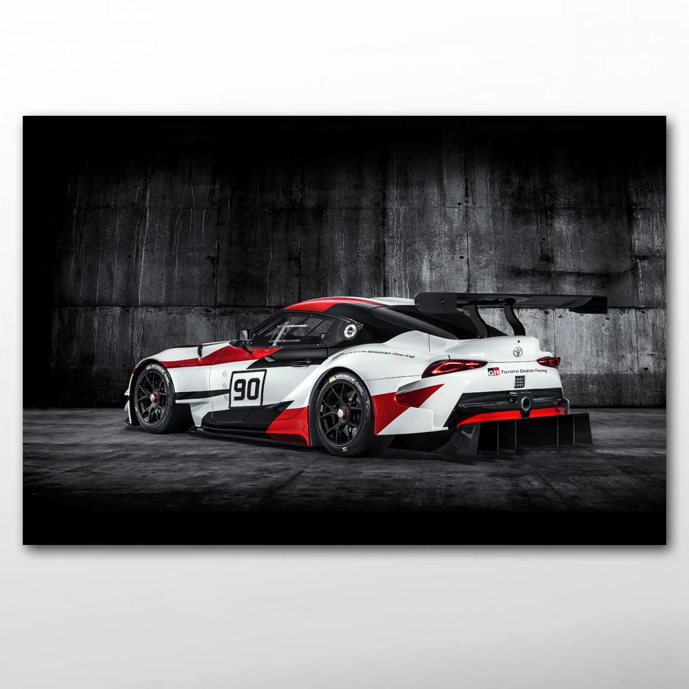 Плакаты и принты концепт автомобиль гоночный спортивный Toyota GR Supra холст ткань
