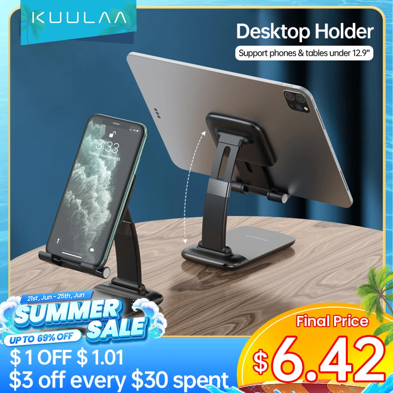  KUULAA универсальные чехлы для мобильного телефона планшета Настольный держатель Телескопическая Настольная подставка Регулируемый мо…