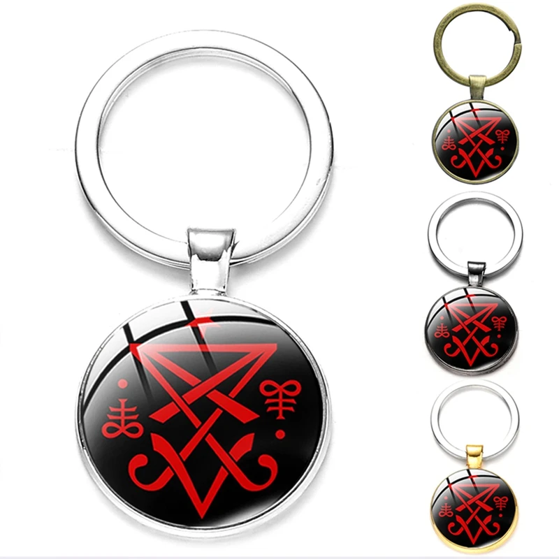 SONGDA Pagan с надписью Hail Satan Бафомет Коза в брелок пентаграммой ключи Готический