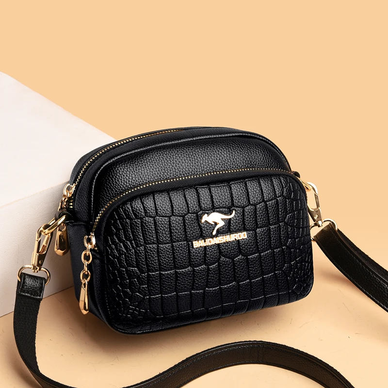 

Women's Crocodile Pattern Crossbody Bags 2021 Winter Fashion Luxury Designer Shoulder Handbags and Purses PU Leather