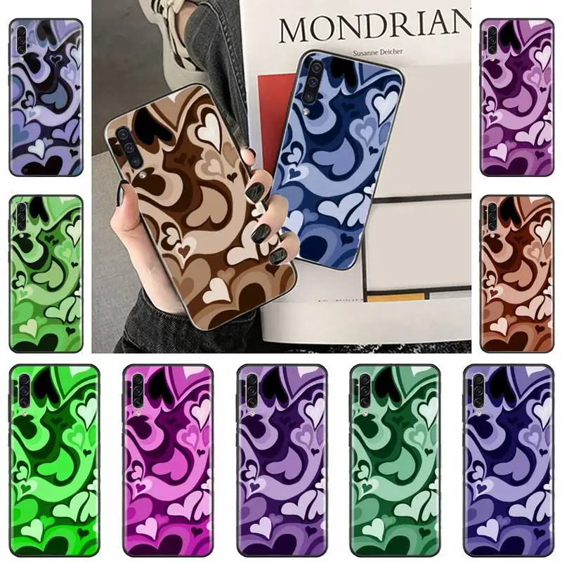 

Purple Heart Swirl art Pattern Phone Case For Samsung galaxy A S note 10 12 20 32 40 50 51 52 70 71 72 21 fe s ultra plus