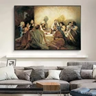 Знаменитые картины на холсте Последний Ужин Да Винчи, религиозные постеры и принты с Иисусом, настенные картины для гостиной, домашний декор
