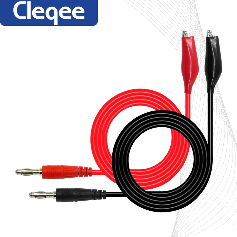 2 шт. Cleqee P1038 1 комплект двойной стежок Аллигатор тестовый зажим для зонда Кабель