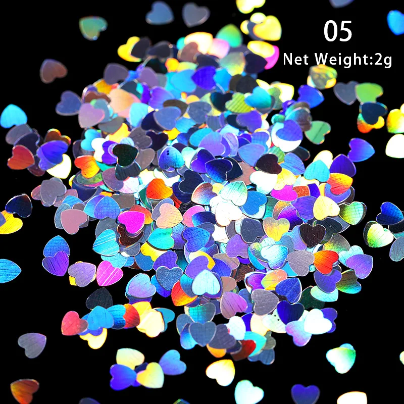 1 сумка для дизайна ногтей цветные хлопья голографическое украшение в виде