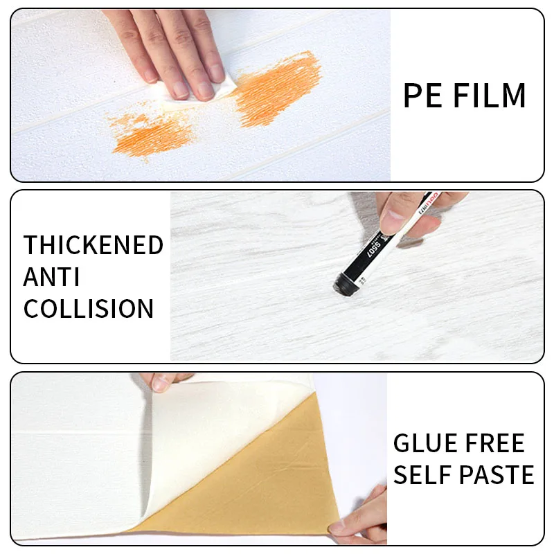 10pcs 3D Wall Sticker Original Wood Grain Simulation Bedroom Decoration Waterproof Self Adhesive Wallpaper For Home |