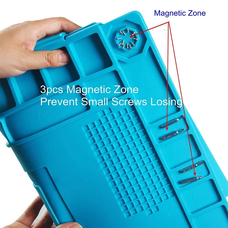 

Silicone Repair Mat for Cellphone, Watch, Drone, Heat Resistant Pad 932 Fahrenheit for Soldering Station Iron