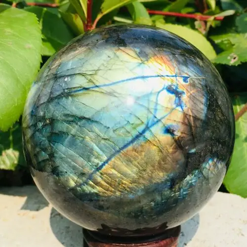 

Natural Labradorite Ball Crystal Rough Polished Rock Madagasca