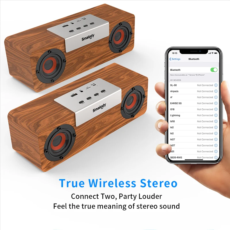 SL 50S Ретро деревянная Беспроводной Bluetooth Динамик наушники вкладыши TWS с наружная