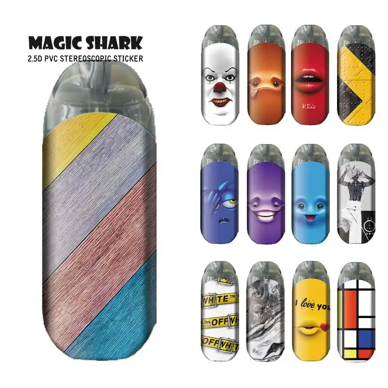 Magic Shark Fashion 2.5D ПВХ Cobblestone клоун дерево эльф губ поцелуй наклейка чехол пленка для