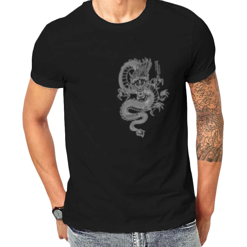 

Casual T Shirts for Men Fashion Harajuku Print Dragon Short Sleeve O-neck Top Tees Streetwear Summer Funny Graphic T Shirts Male
