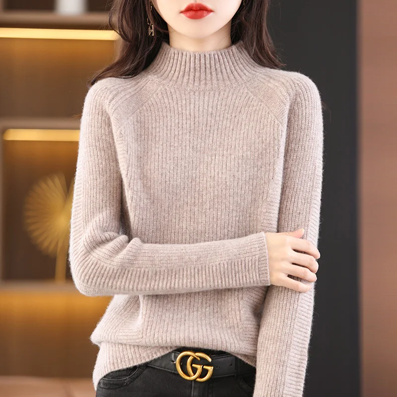 Женский кашемировый пуловер свободный мягкий утепленный с длинным рукавом и