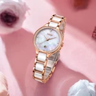 DOM Модные женские наручные часы, керамические наручные часы с бриллиантами, роскошные Брендовые женские кварцевые часы с платьем