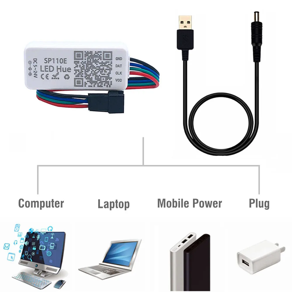 Индивидуально Модифицированная Светодиодная лента WS2812B RGB WS2812 PixeI светильник USB