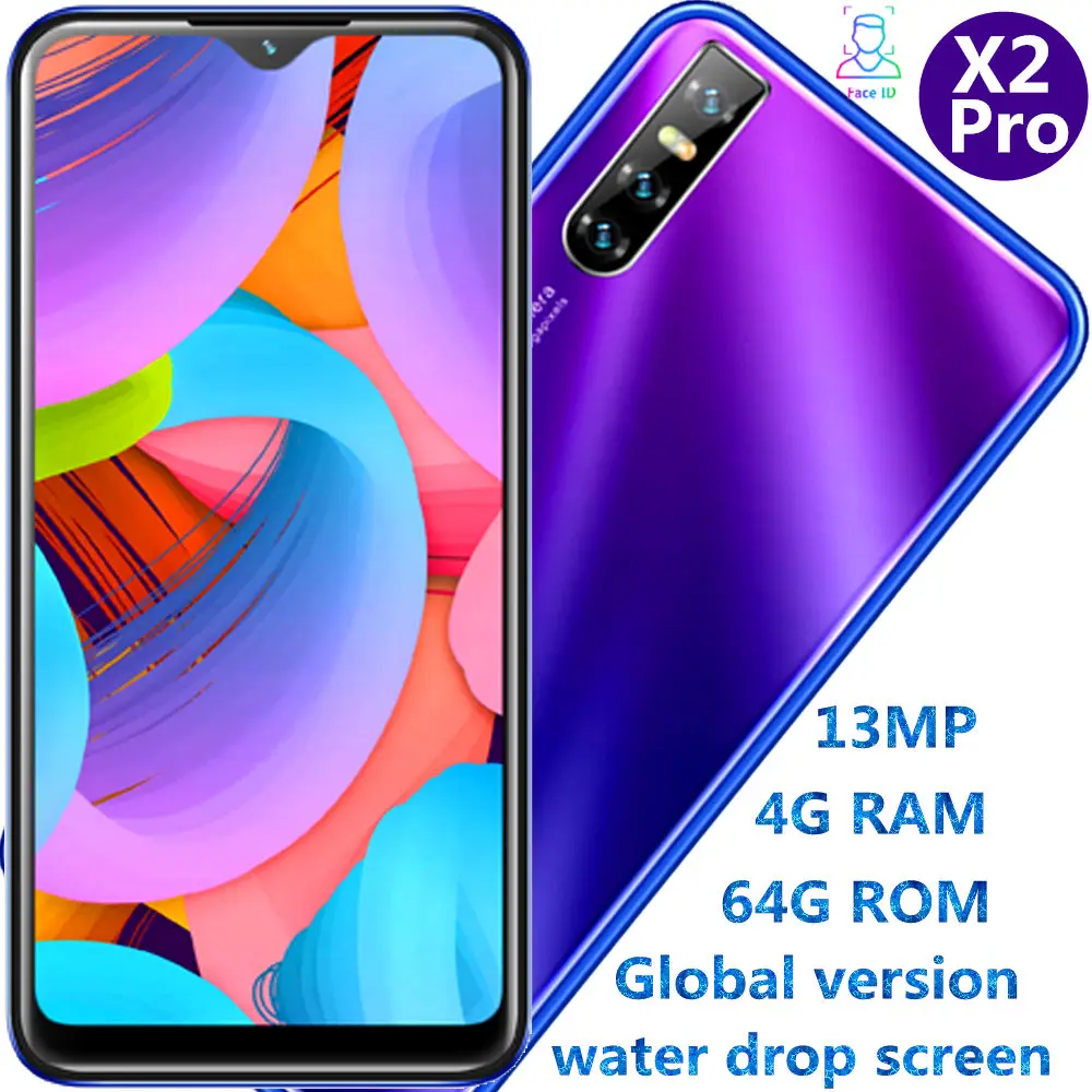 X2 Pro смартфон с четырехъядерным процессором ОЗУ 4 Гб ПЗУ 64 ГБ 13 МП FHD 6 26 дюйма