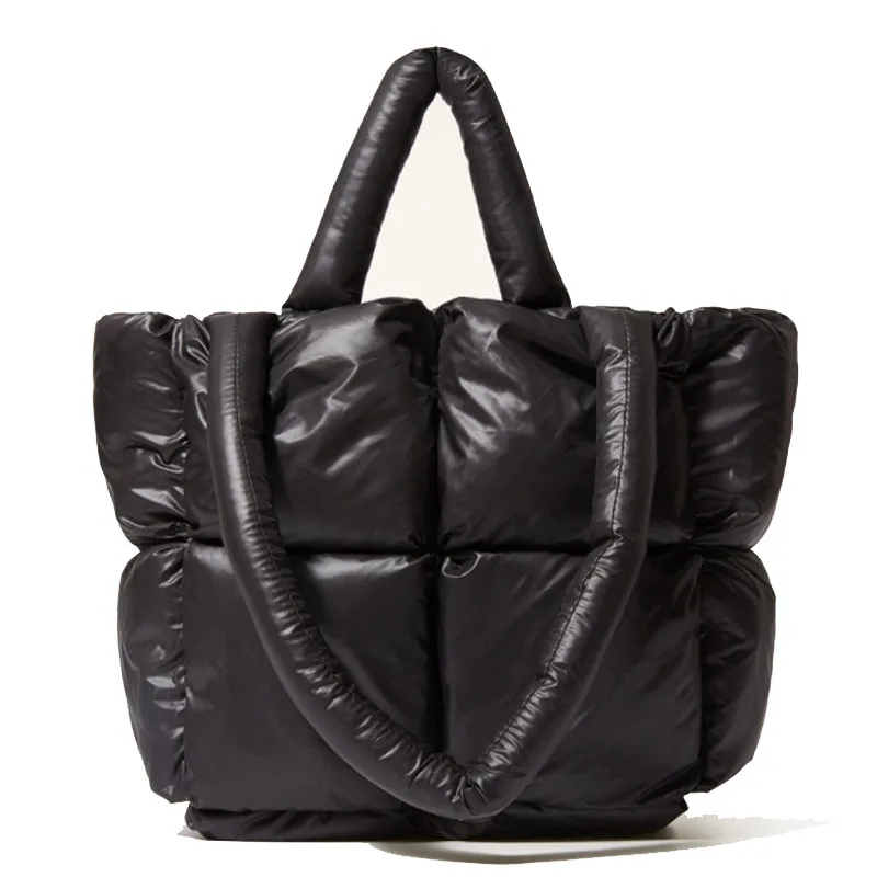 

Сумка на плечо пуховая женская, однотонная мягкая саквояж на плечо из хлопка, простой дизайн