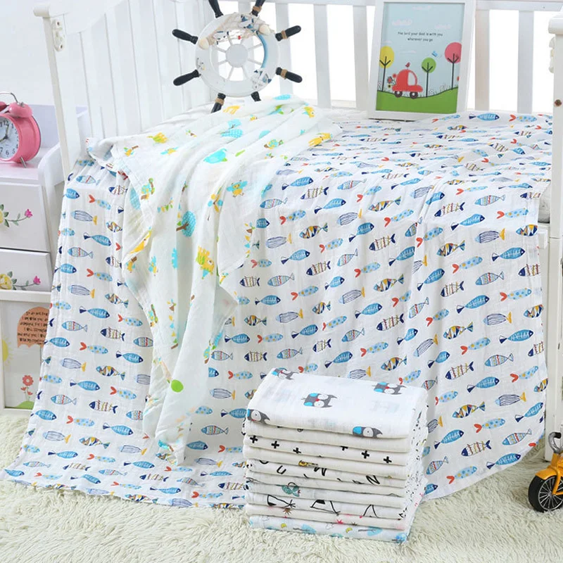 Детское одеяло муслиновая ткань обертка для новорожденного мальчика или девочки