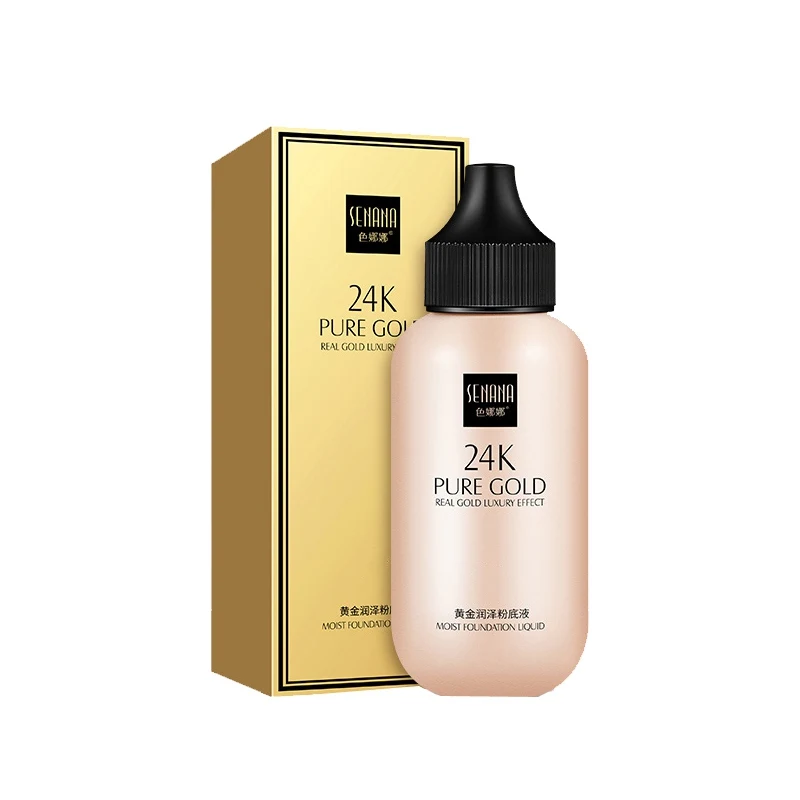 24 каратная Золотая жидкая косметика/основа Увлажняющая оболочка пятна ровный