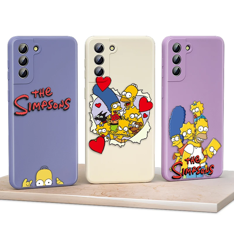 

Cute The Simpsons For Samsung Galaxy S21 S20 FE S10 Note20 Note10 Ultra Plus Lite Pro 5G Liquid Soft Phone Case