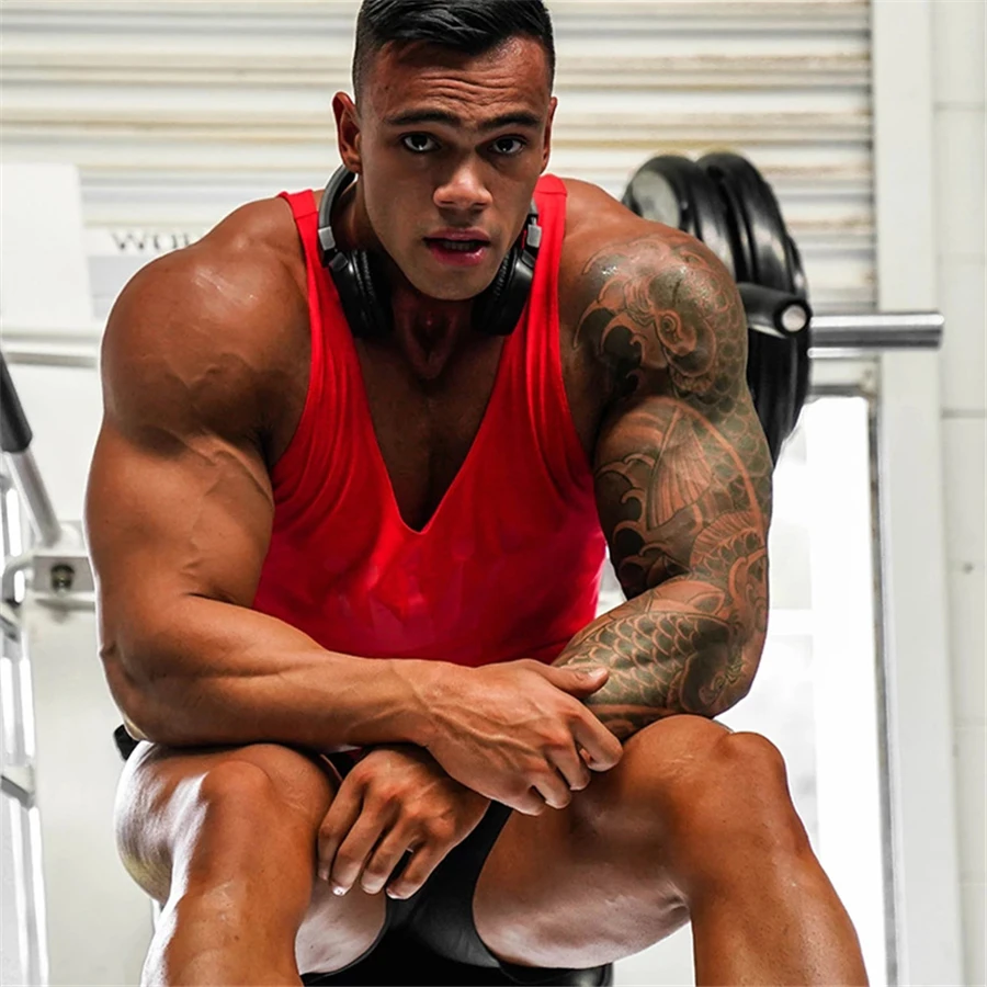 Mens tank tops shirt gym tank top fitness clothing vest sleeveless cotton man canotte bodybuilding hombre man clothes wear
