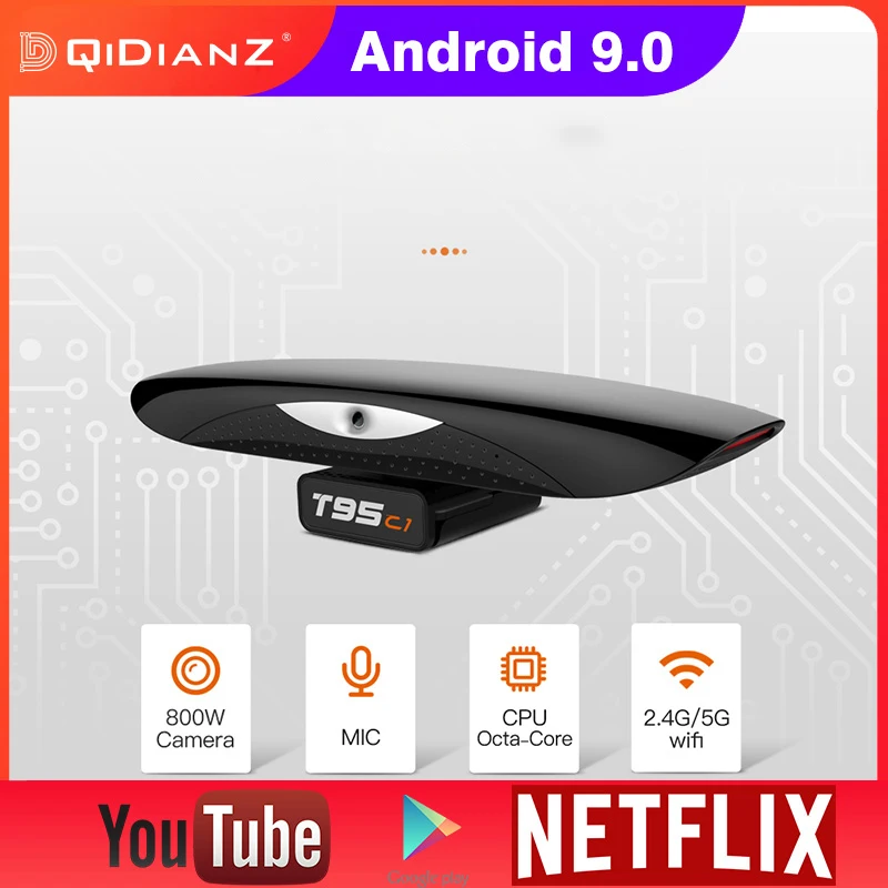 Приставка Смарт ТВ RK3368 с камерой 800 Вт 9 0 пикселей Android 2 Wi Fi 4 ГГц/5 ГГц Bluetooth