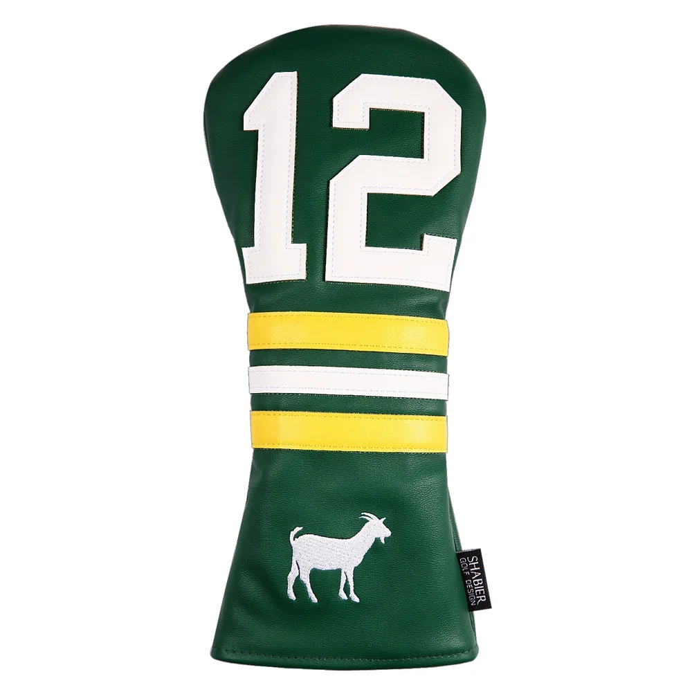 Green 12 PU Leather Men Women Sports Idol Jersey Number Style Cover Golf Club Driver Headcover