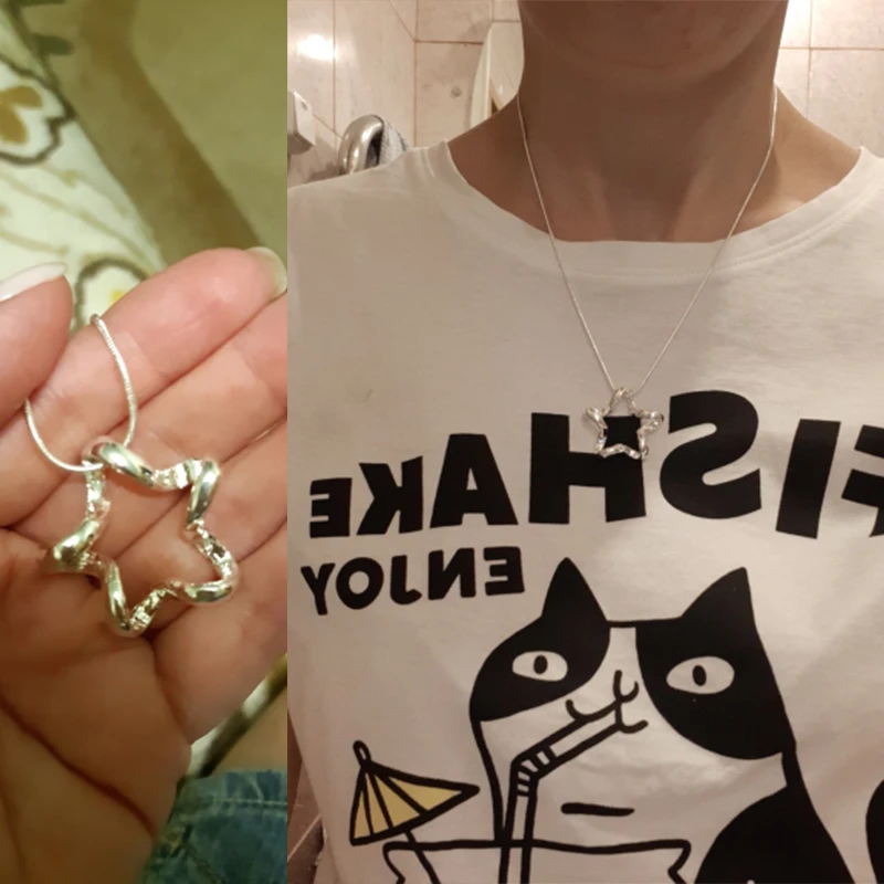 Женская цепочка с подвеской DOTEFFIL ожерелье из стерлингового серебра 925 пробы