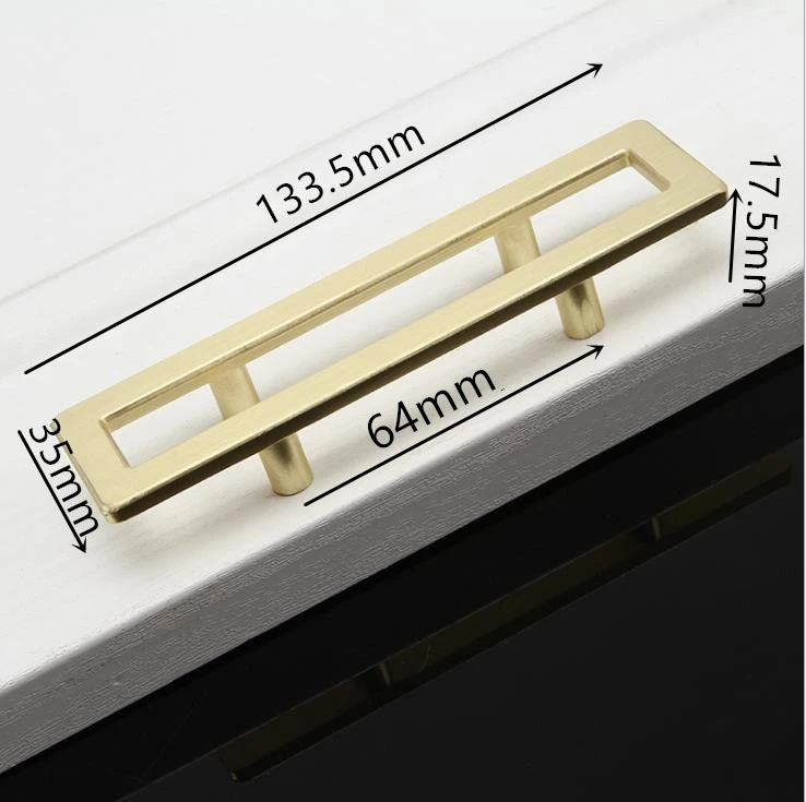Hole Pitch 64mm LCH в скандинавском стиле латунная цветная ручка для шкафа дверные ручки для мебели простая ручка для одежды золотого цвета современная ручка для одежды - Цвет: Hole Pitch 64mm