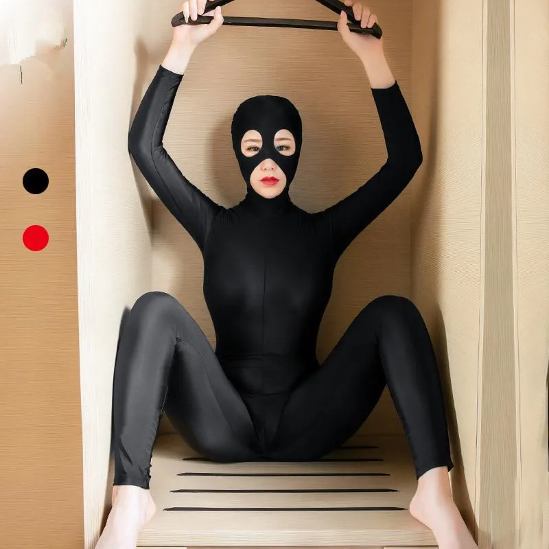 

Women Full Body Zipper Open Crotch Shiny Bodysuit 2021 New Oil Glossy Masked High Elasticity Pantyhose One-piece Bodysuit