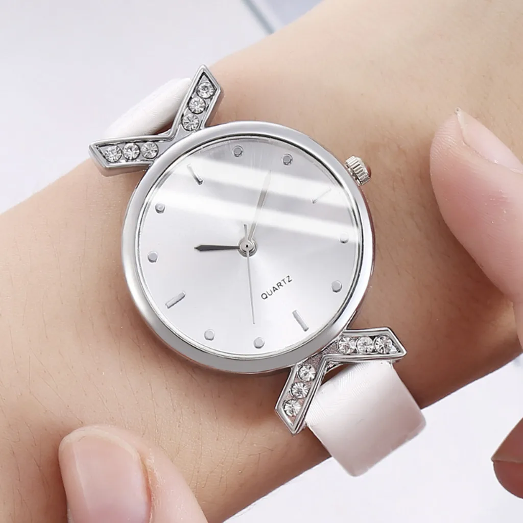 Женские часы браслет с кожаным ремешком кварцевые Топ бренд роскошные женские