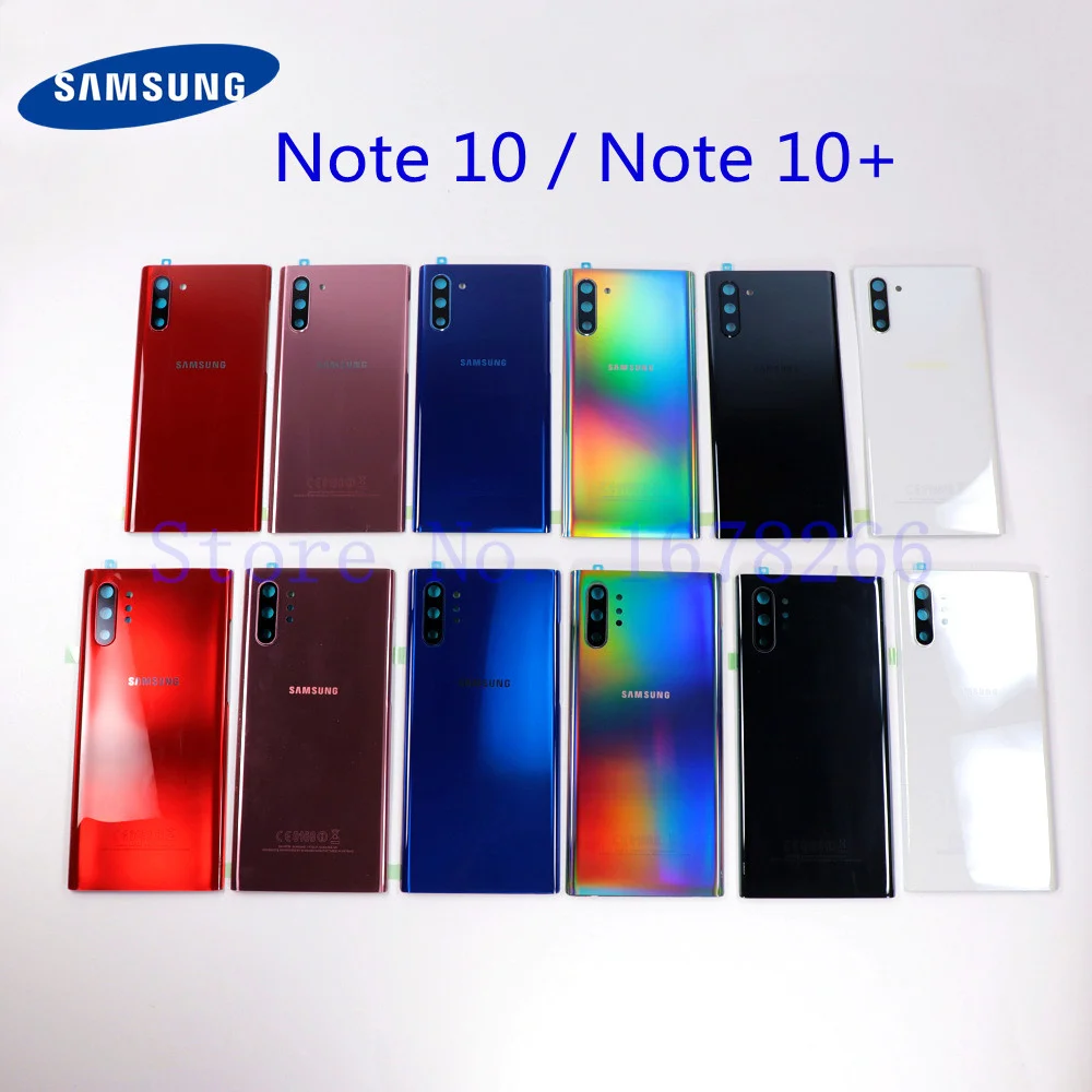 Задняя крышка батарейного отсека SAMSUNG для Galaxy Note 10 N970 N970F Note10 Plus N975 N975F + стеклянная