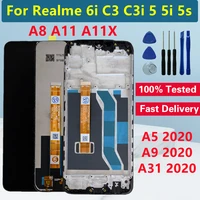 6 5 original for realme 6i c3 5 5i 5s lcd display touch digitizer for oppo a5 2020 a9 2020 a8 2019 a31a11 a11x lcd screen frame