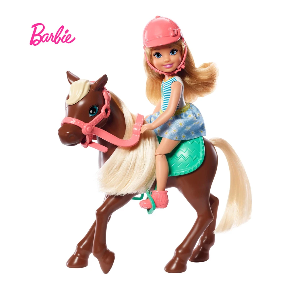 Барби лошадь тренажер маленький Келли и ее пони клуб Челси кукла игрушка модная
