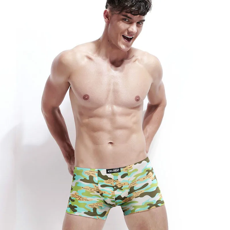4 шт./лот сексуальные мужские боксеры удобные трусы с принтом мужское нижнее