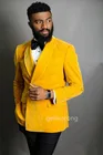 Желтый бархатный пиджак, британский стиль, перфорация, мужской пиджак Повседневный деловой пиджак мужской пиджак-блейзер